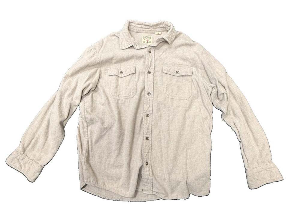 RedHead Brand Co Mens Large Gray Button Front Long Sleeve Flannel Shirt L
